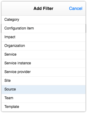 Source filter for request reports