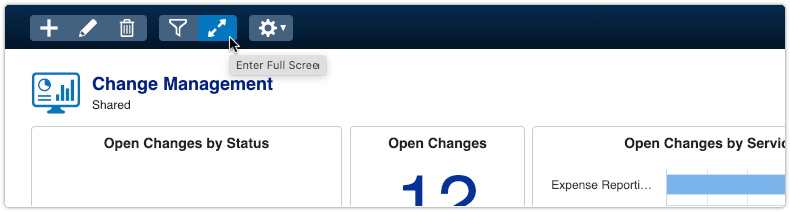 Dashboard enter full screen