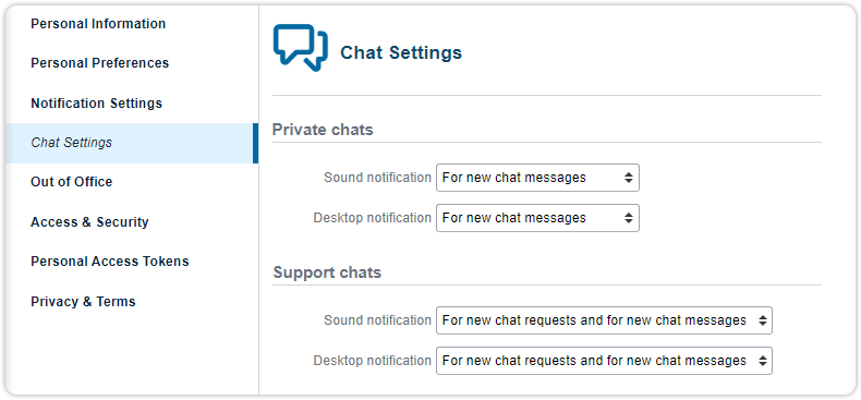 Chat settings