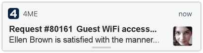Push notification for system note - Requester Satisfied