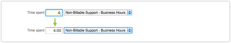 Time spent field with semicolon