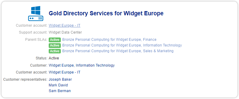 Customer representatives sla