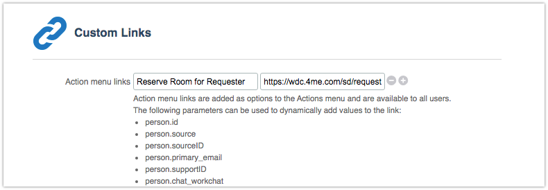 Custom link parameters