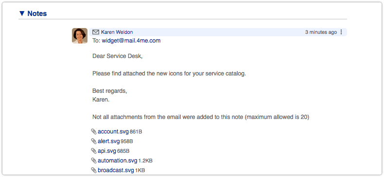 Not all attachments from the email were added to this note.