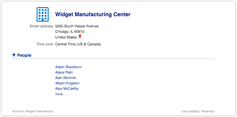 Site record with expanded People section