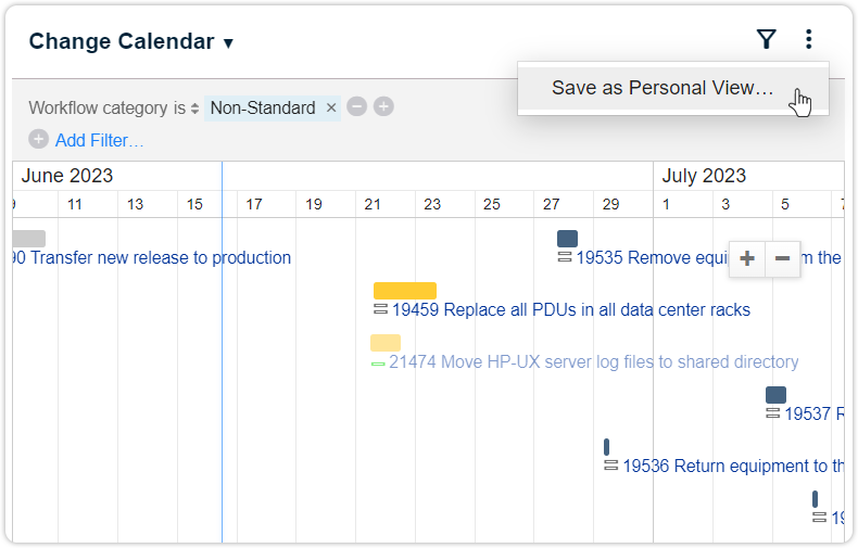 Change calendar personal view