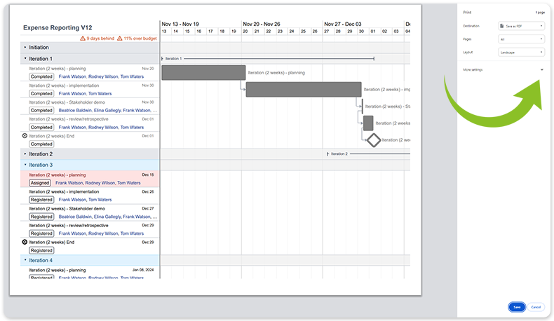 Print gantt