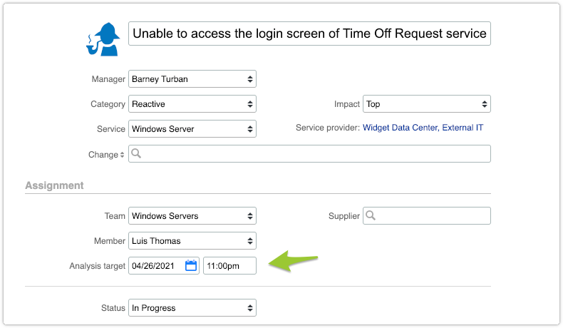 Problem with value in analysis target field