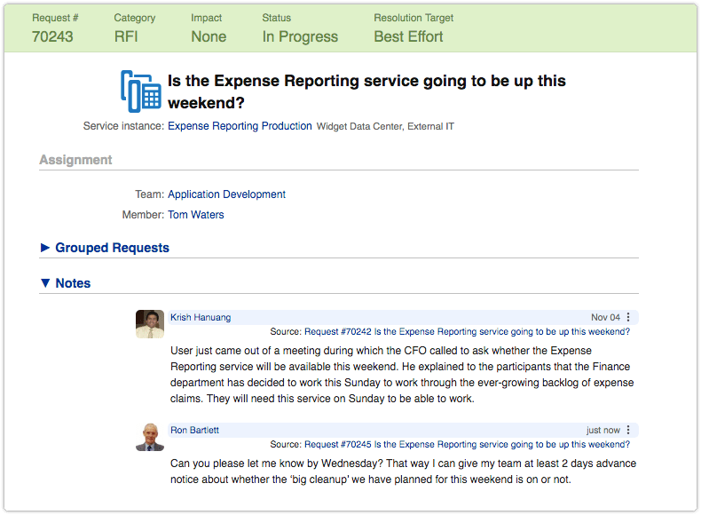 Request group with note from grouped request