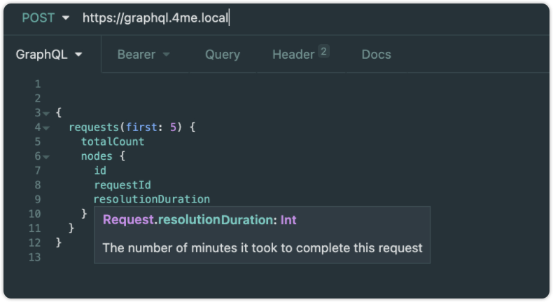 Resolution duration from graphql api