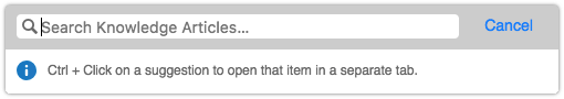 Knowledge article search hint ctrl click
