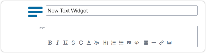 New text widget