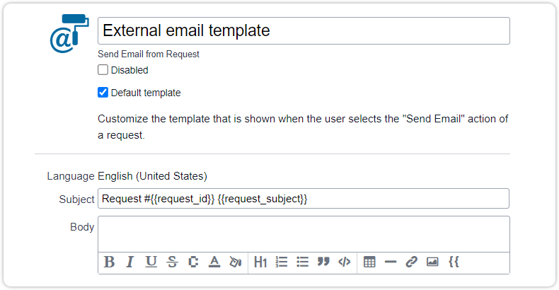 Default email template