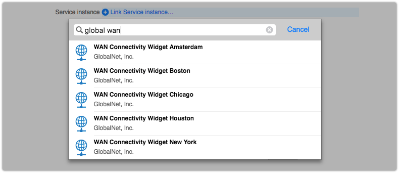 Looking up a service instance in a request