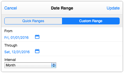 Setting a custom date range