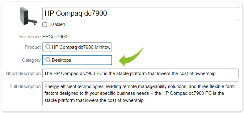 Shop article category