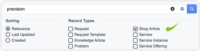 Shop article search specialist