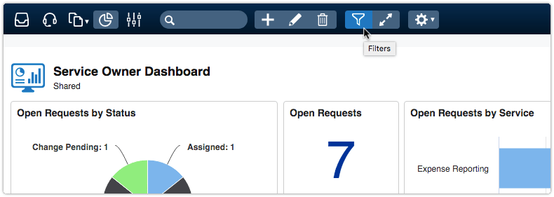 Dashboard filters of dashboard hidden in View mode
