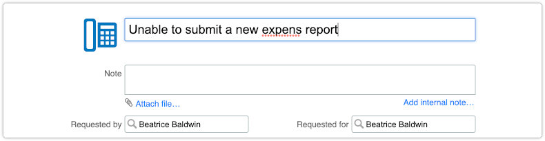 Subject field with spelling error
