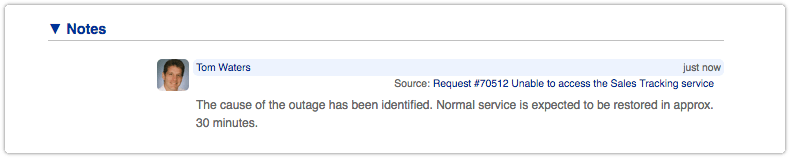 Source of a note in a grouped request