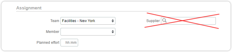 Remove supplier organization from forms