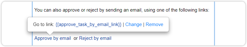 Approve email template fields