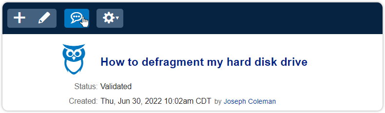 Feedback knowledge article