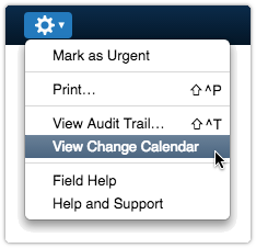 Open the 4me Change Calendar from task
