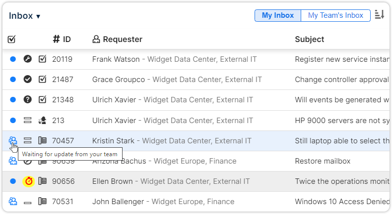 Table view update inbox