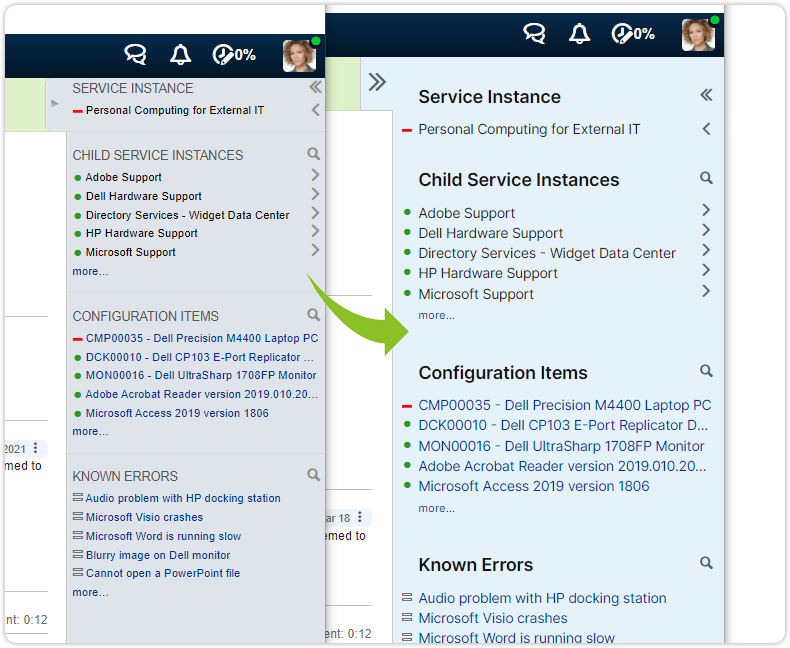 Service hierarchy browser shb visual update