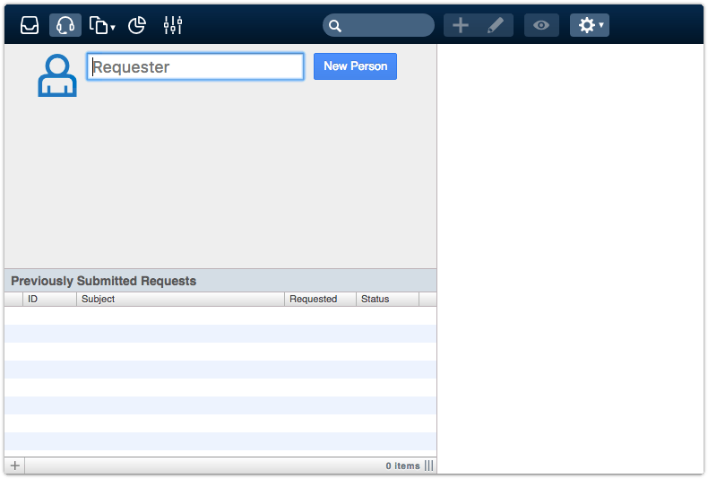 Requester field in Service Desk console