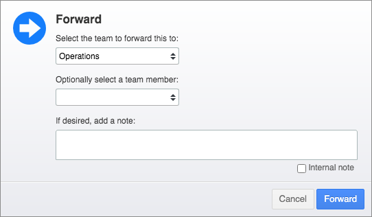 Forward popup with Team field