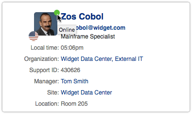 Person with available presence indicator