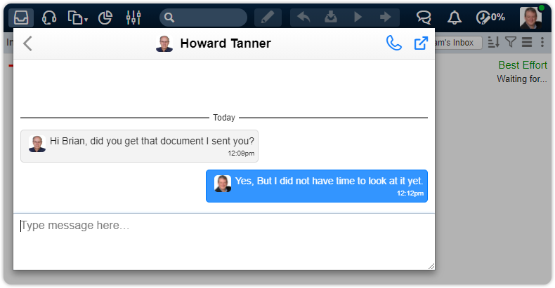 Chat feature my chats