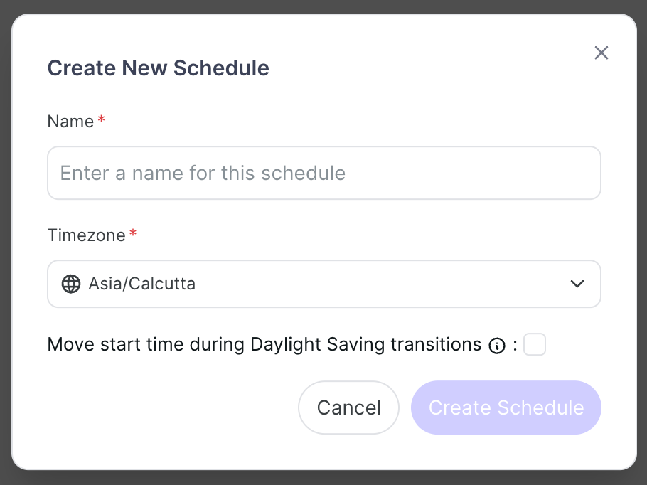 Create a schedule