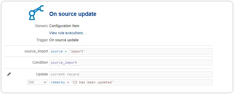 Automation rule source update