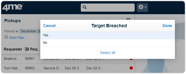 Pickups target breached filter