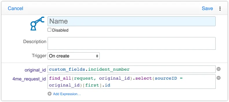 Automation rule with find_all request expression