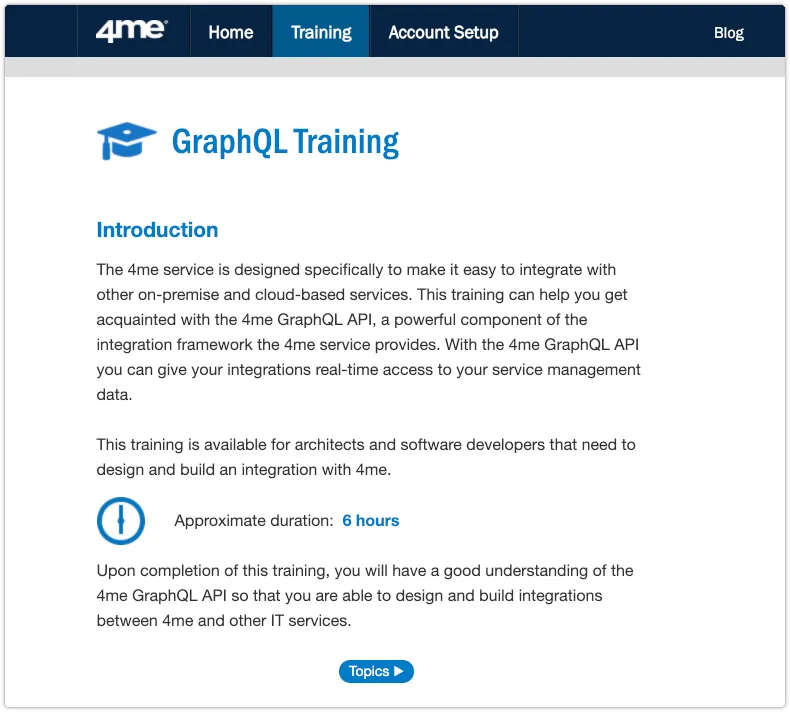 4me GraphQL Training
