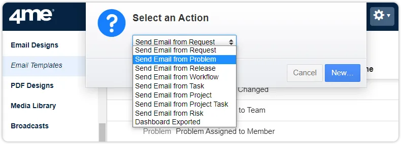 Send email from problem
