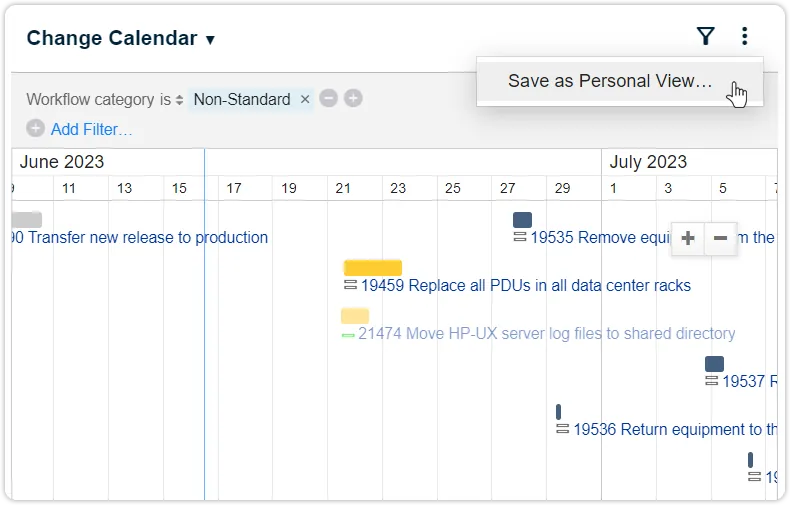 Change calendar personal view