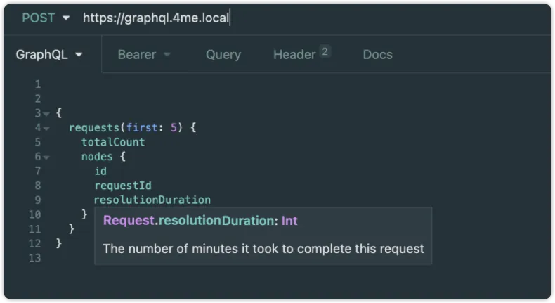Resolution duration from graphql api