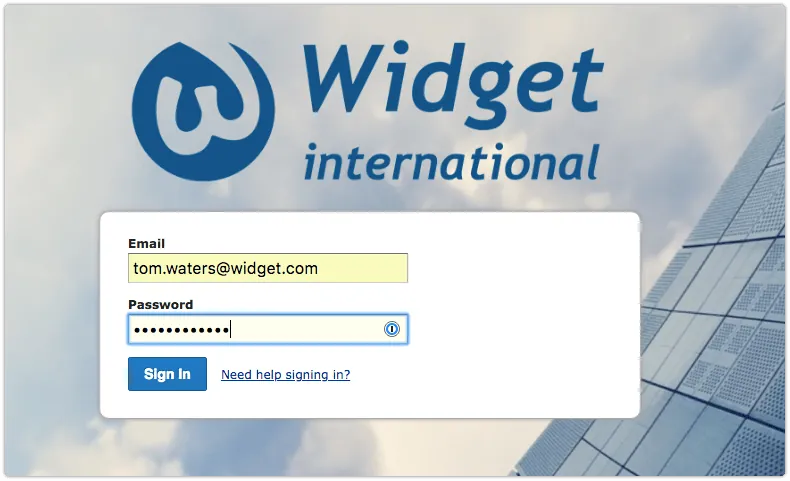 Standard 4me login screen