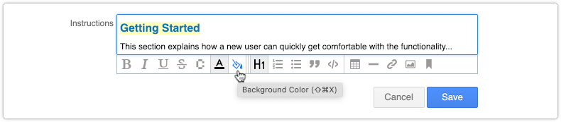 Selecting a background color