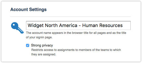 4me account settings - strong privacy