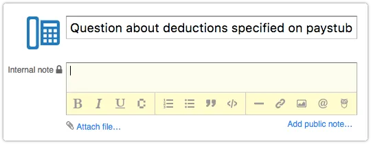 Internal note by default in strong privacy request