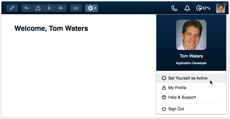 Set Yourself as Active in User menu