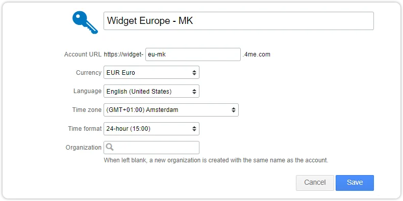 Support domain account