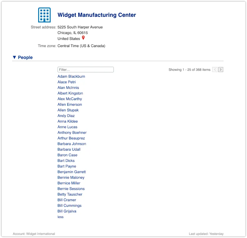 People section after pressing More option