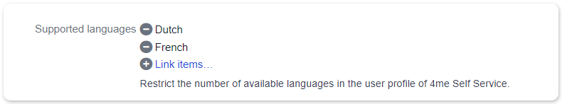Supported languages
